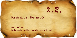 Kránitz Renátó névjegykártya